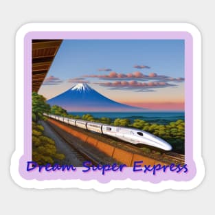 Japan Dream Super Express with Mt. Fuji by Kana Kanjin Sticker